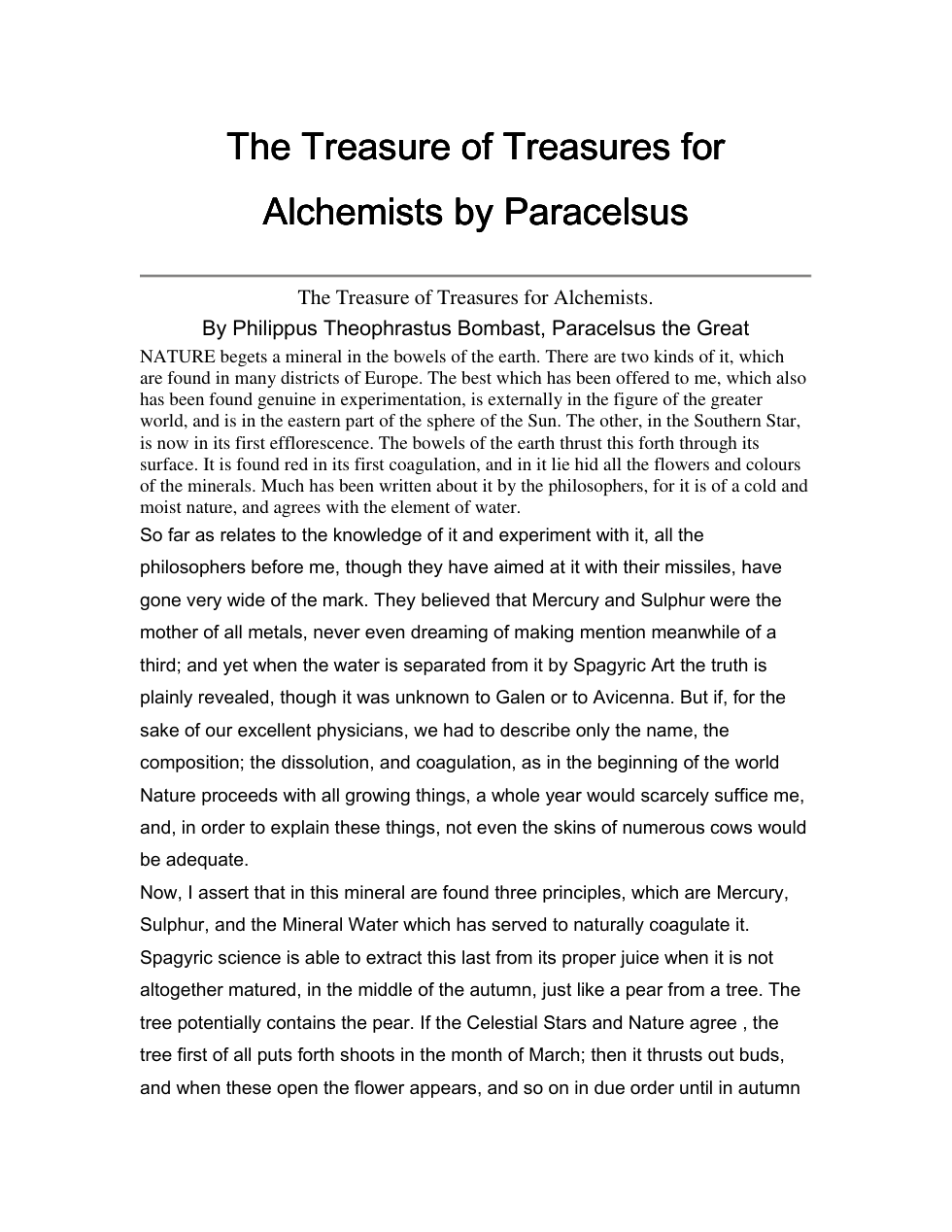 Treasure Of Treasures For Alchemists cover
