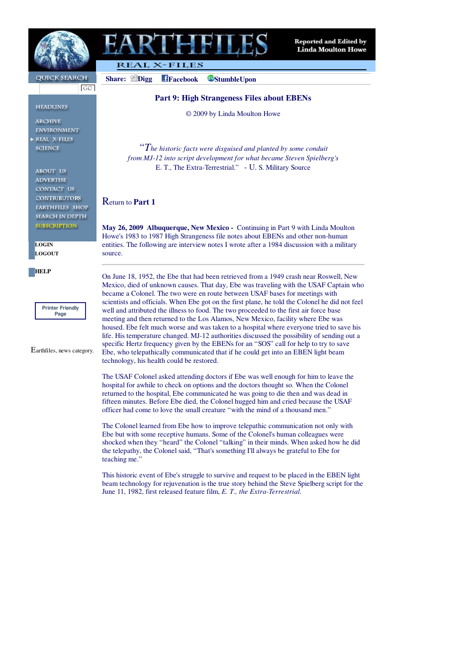 05 26 2009 Part 9 High Strangeness Files about EBENs cover