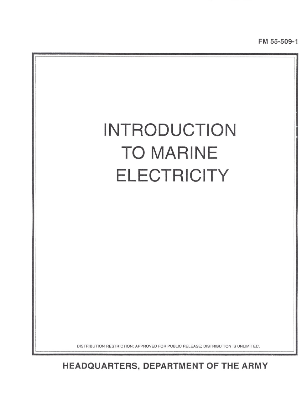 ARMY Introduction to Marine Electricity 1994 369 pages cover