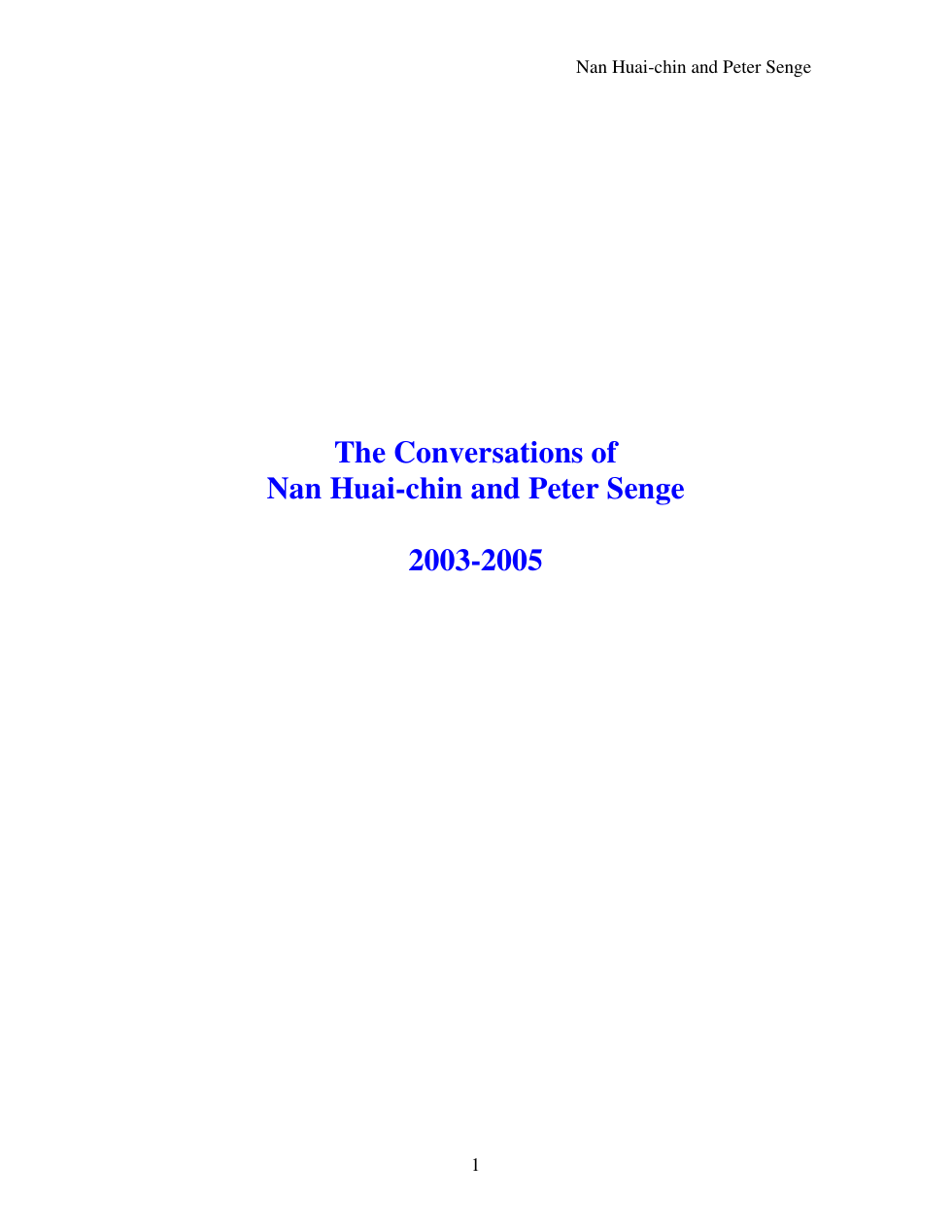 The Anapana Chi Conversations of Master Nan Huai-Chin and Peter Senge cover