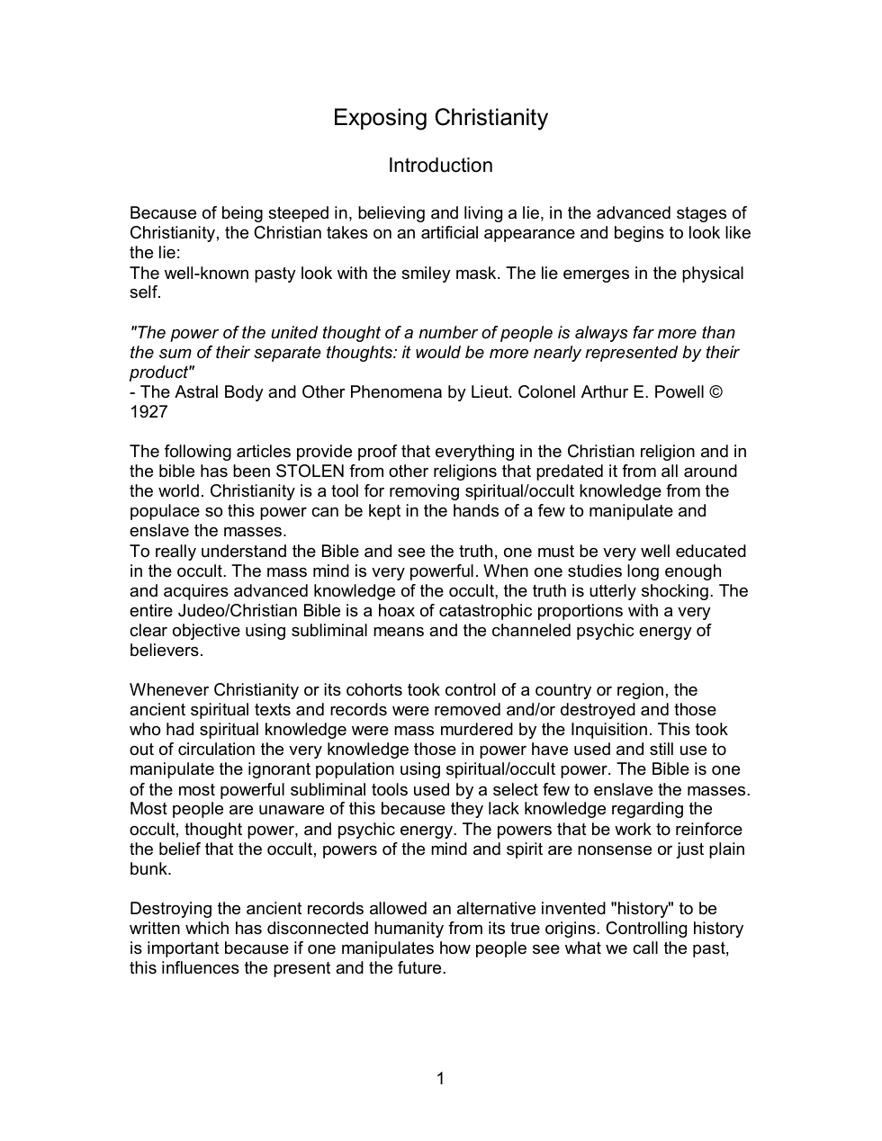 Exposing Christianity Volume 1 - The Christian Hoax cover