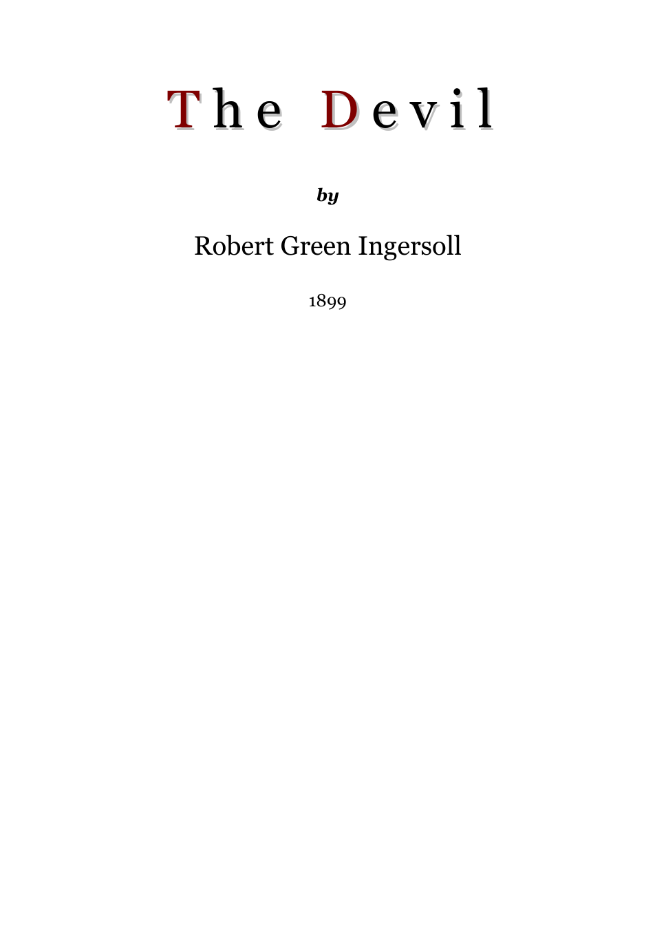 The Devil - R Green Ingersoll cover