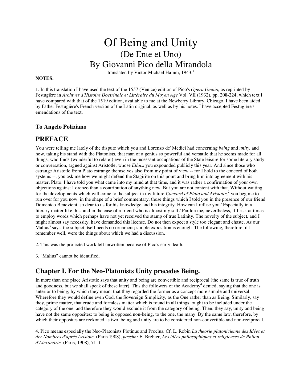 Of Being and Unity cover