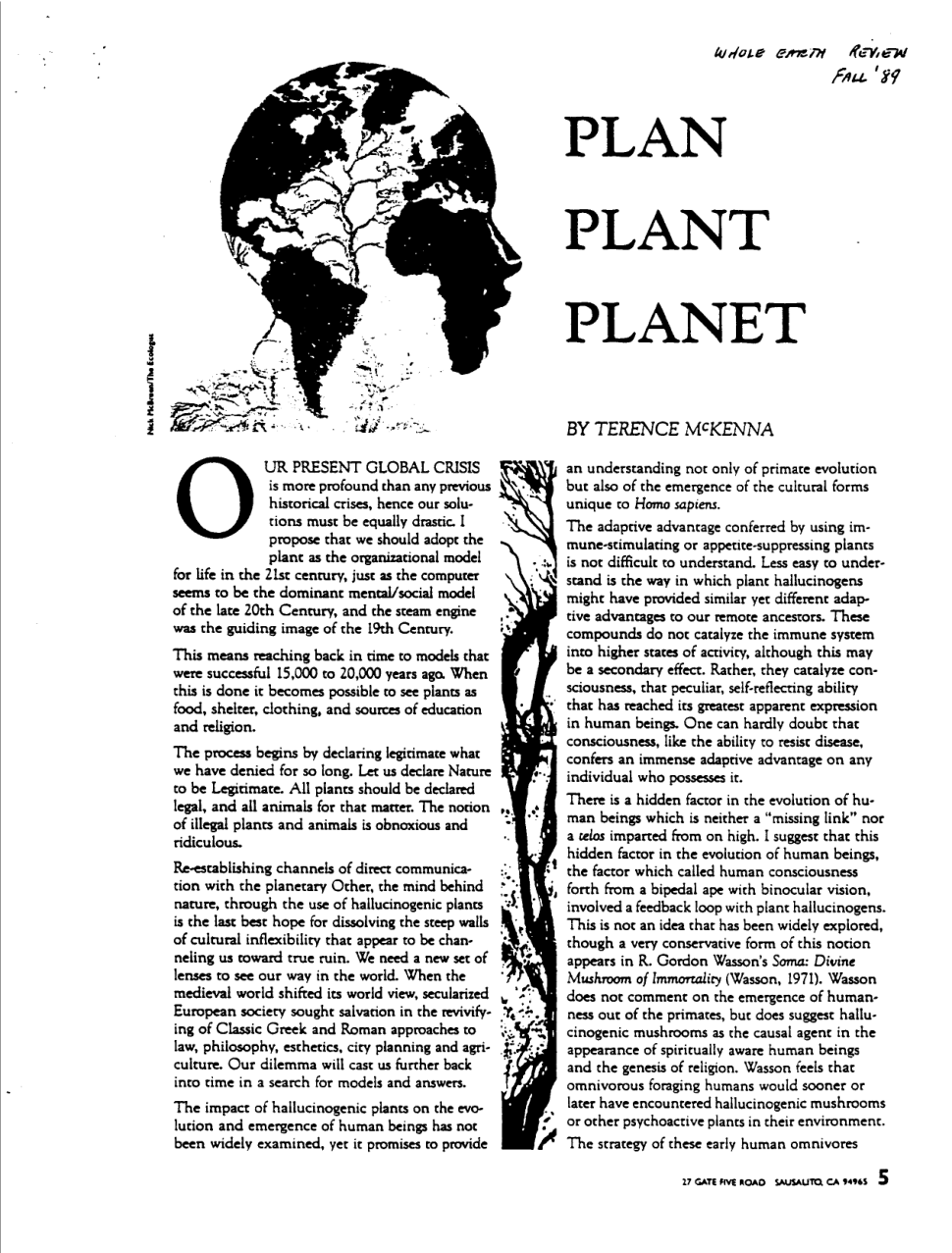 Terrence Mckenna - Plan, Plant, Planet cover