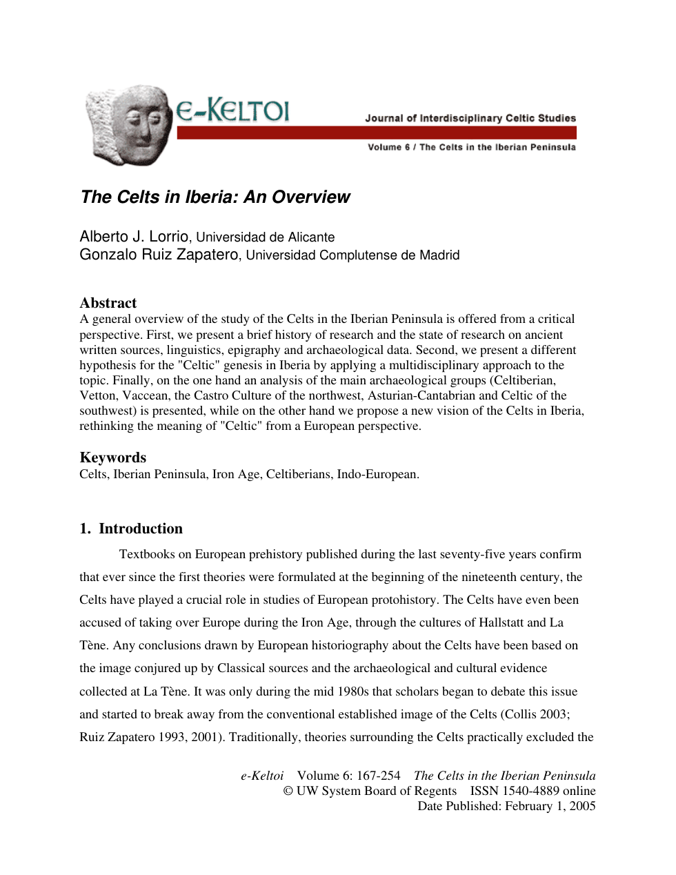 The Celts in Iberia An Overview cover