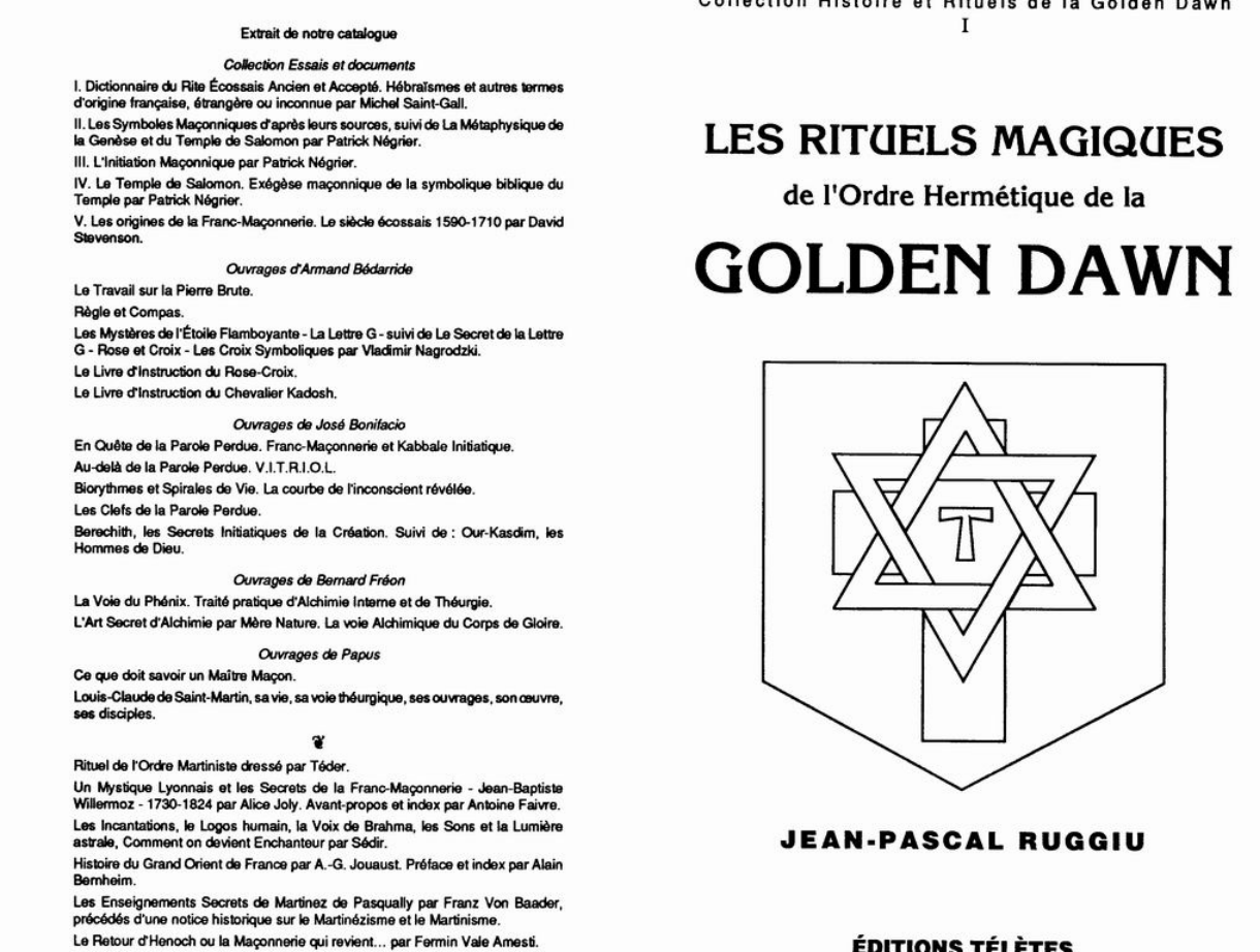 RUGGIU - Rituels Magiques Golden Dawn - French cover