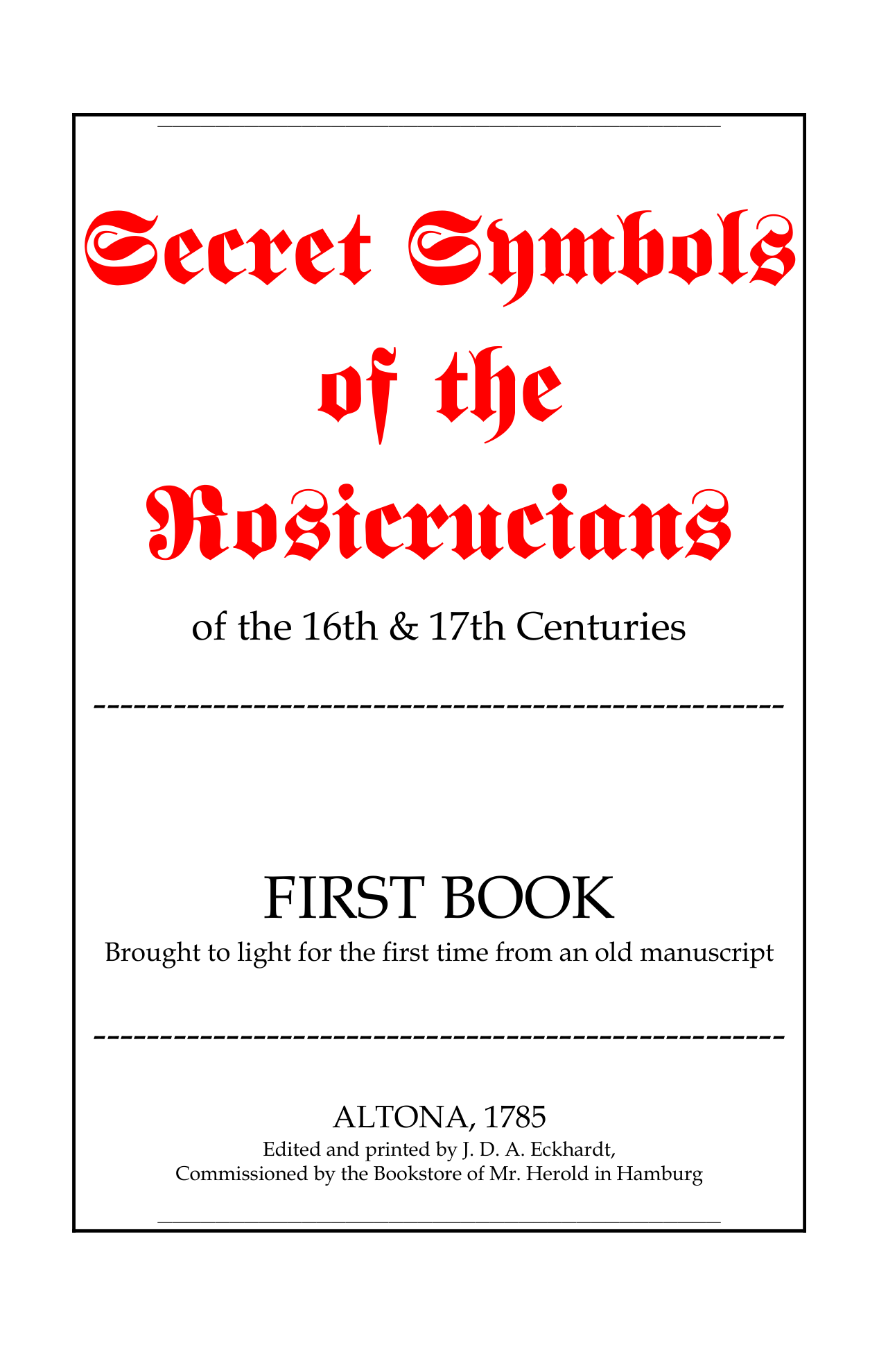 Secret Symbols of Rosicrusians 1 cover