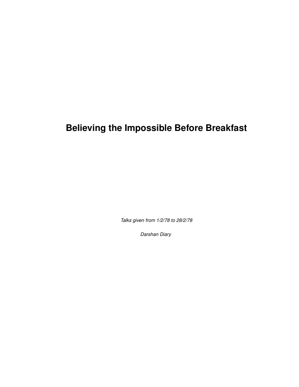 Believing the Impossible Before Breakfast cover