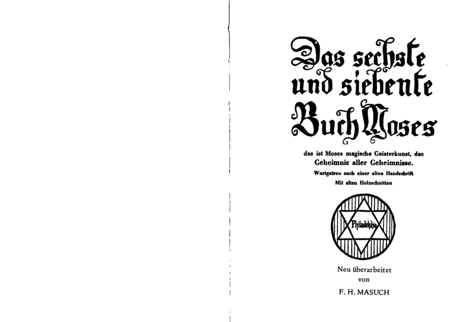 (german) F. H. Masuch - Das sechste und siebente Buch Moses (1950) cover