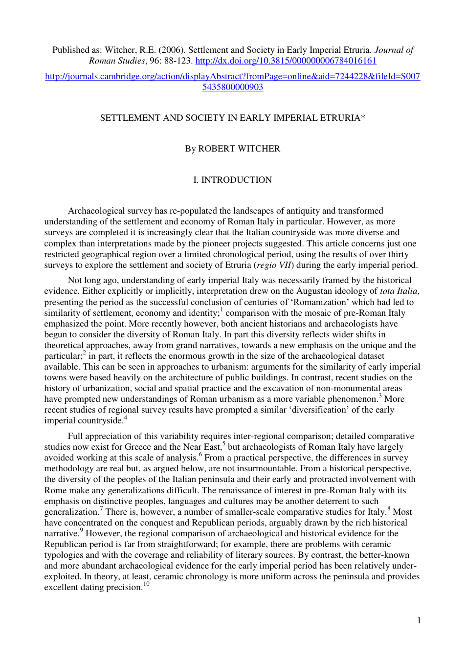 Settlement and Society in Early Imperial cover