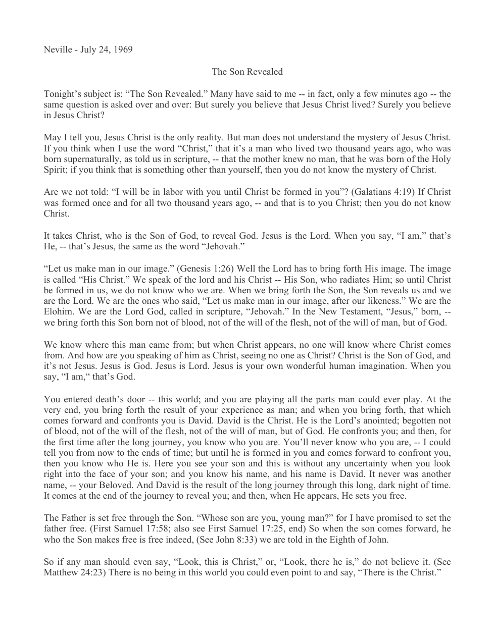 1969.07.24, The Son Revealed cover