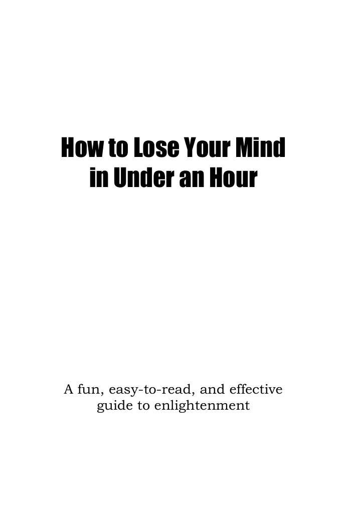How to Lose Your Mind in Under an Hour cover