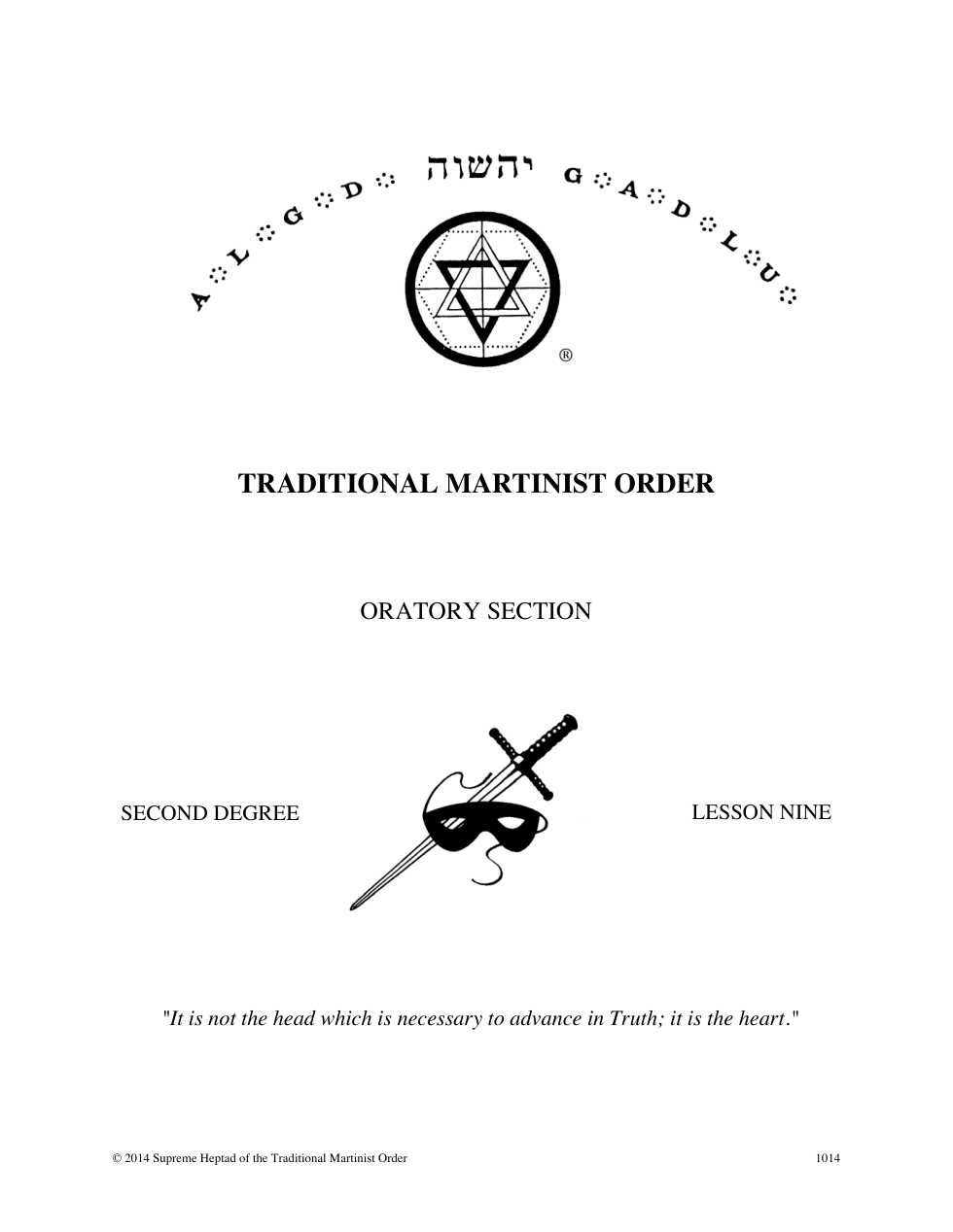 Second Degree Lesson 9 10102014 cover