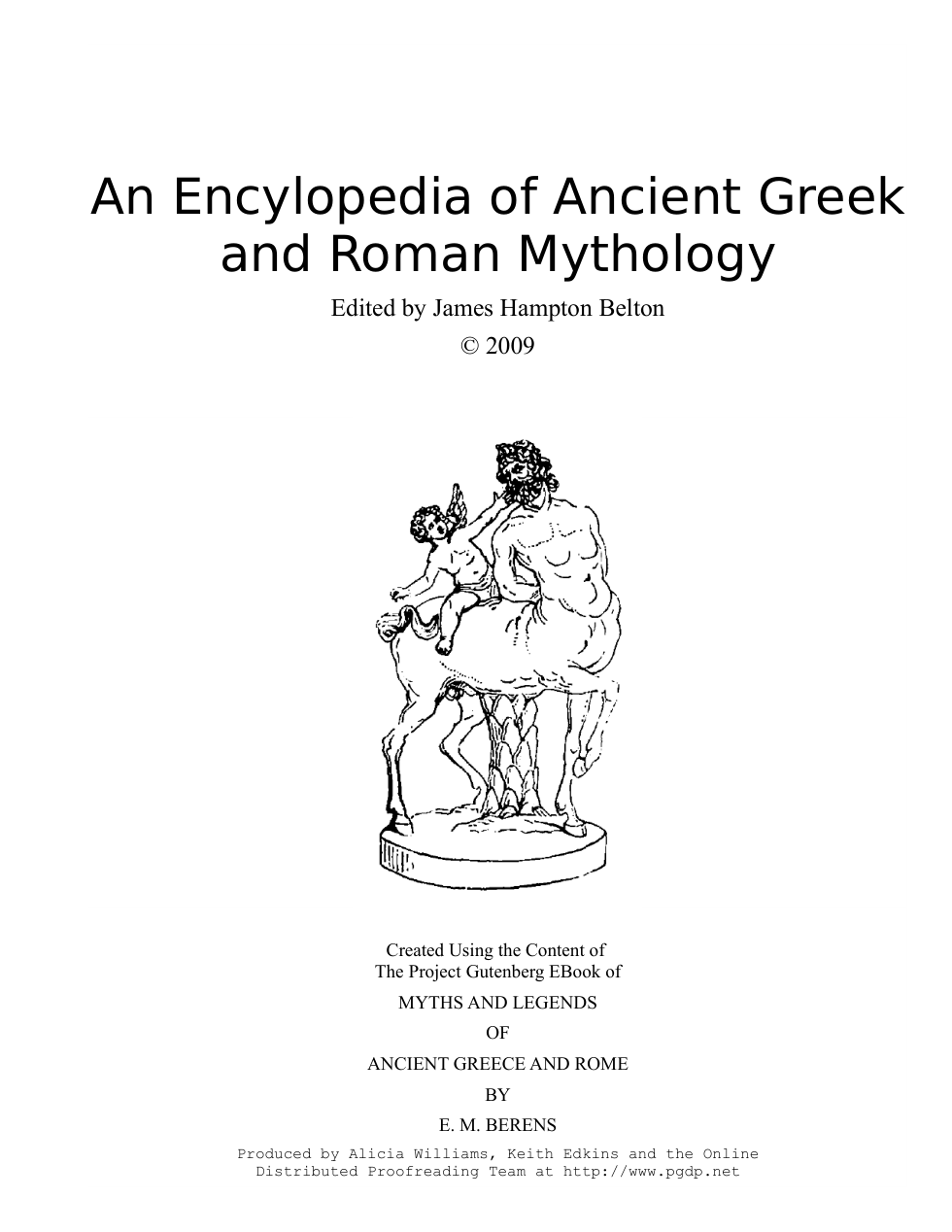 James Hampton Belton - An Encyclopedia of Ancient Greek and Roman Mythology cd2 id685968786 size2815 cover