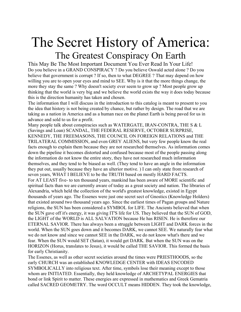 David Icke - The Secret History of the USA cover