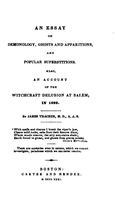An Essay on Demonology Ghosts & Apparitions - J Thacher cover