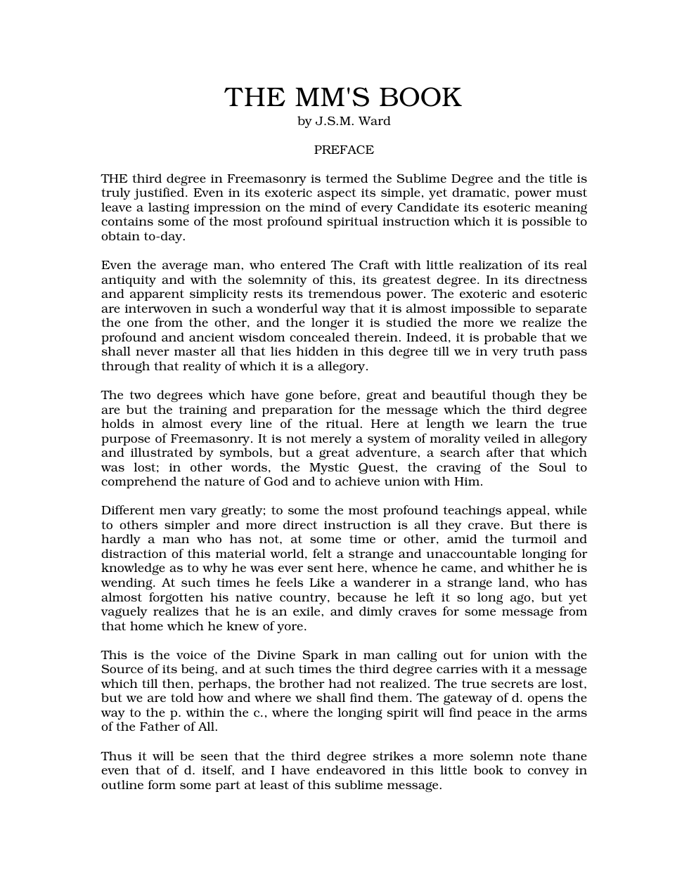 Ward, JSM - The Master Masons Handbook cover
