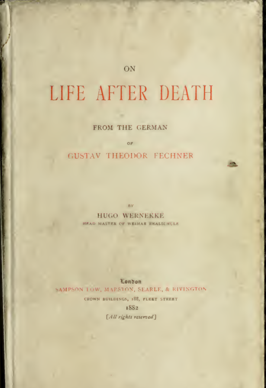 On Life After Death - G T Fechner cover