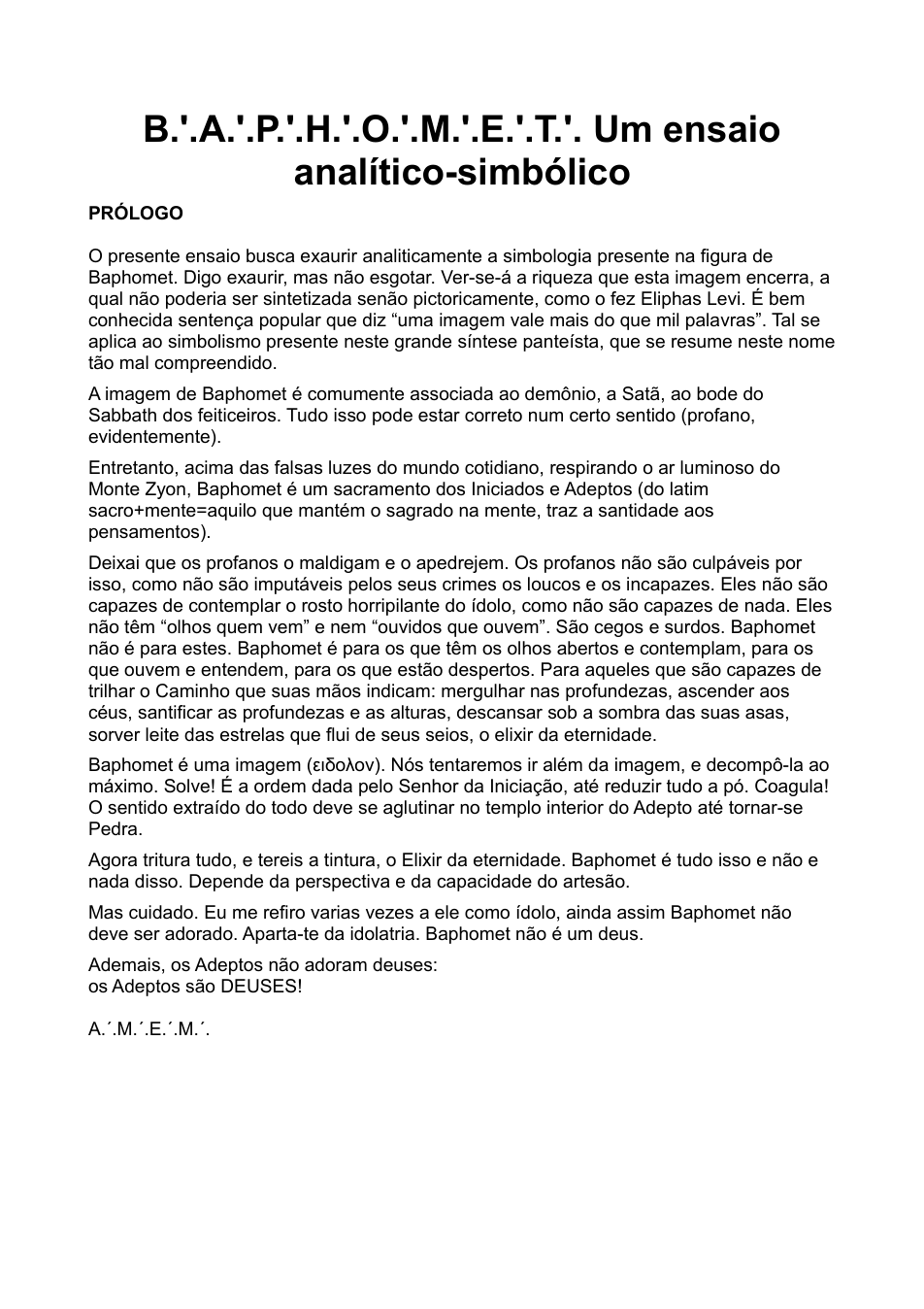 B.'.A.'.P.'.H.'.O.'.M.'.E.'.T.'. Um ensaio cover