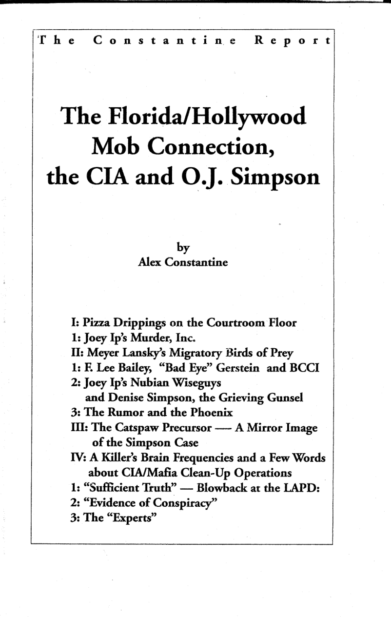 Alex Constantine - The Florida-Hollywood Mob Connection, the CIA and O.J. Simpson (1995) cover