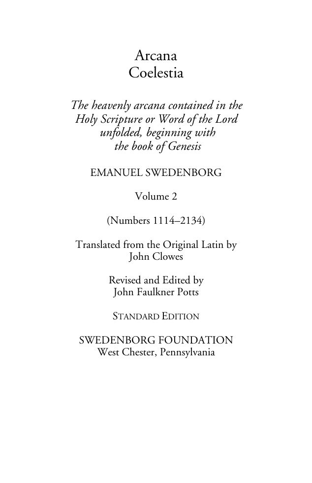 Emanuel Swedenborg - Arcana Coelestia - 02 of 12 cover