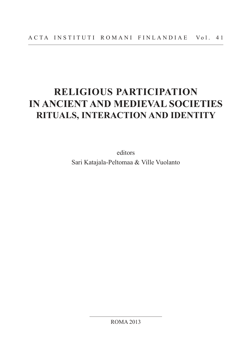 Domestic Cult and the construction of an cover