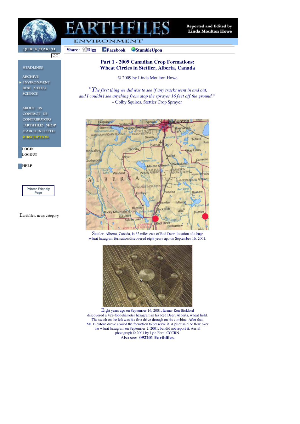 09 26 2009 Part 1 - 2009 Canadian Crop Formations Wheat Circles in Stettler, Alberta, Canada cover