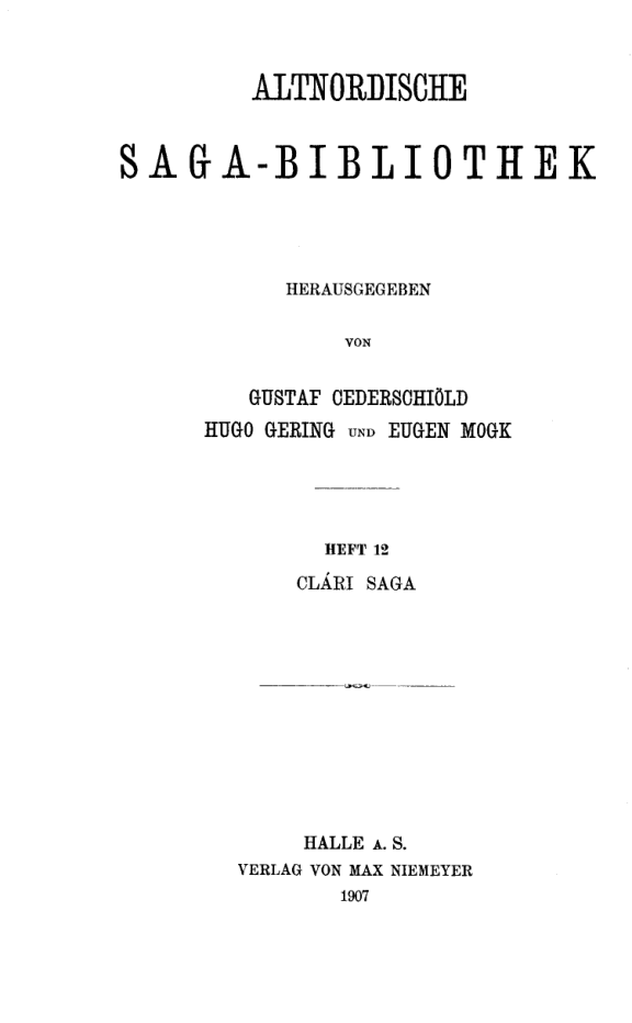 Clári saga cover