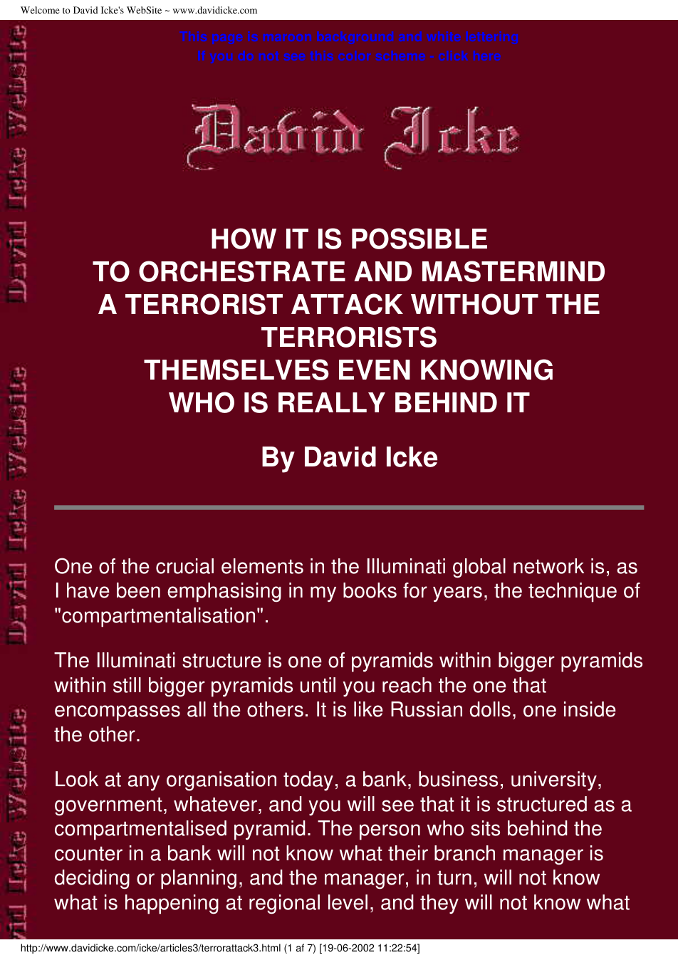 David Icke - Attack (2002) cover