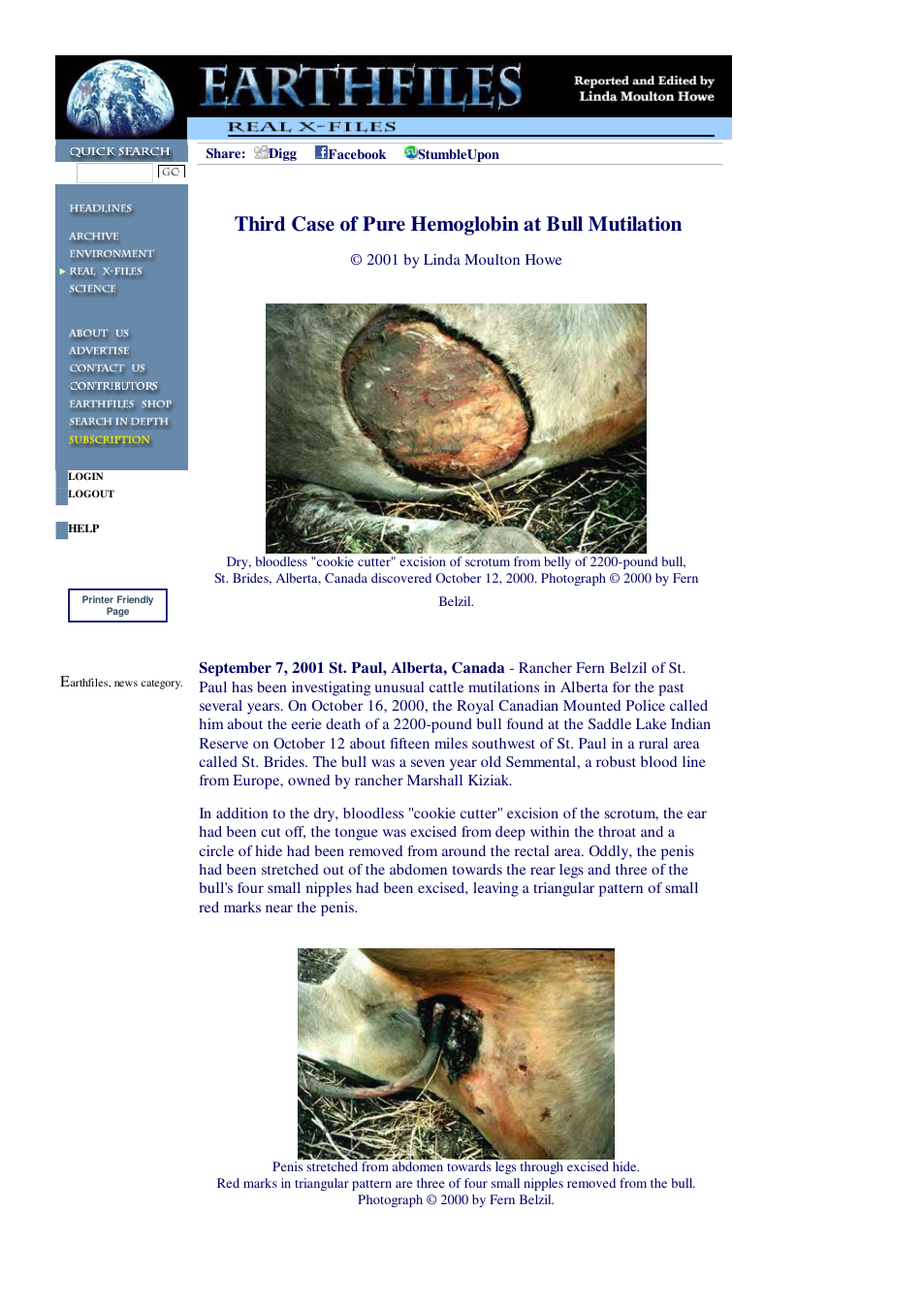 09 07 2001 Third Case of Pure Hemoglobin at Bull Mutilation cover