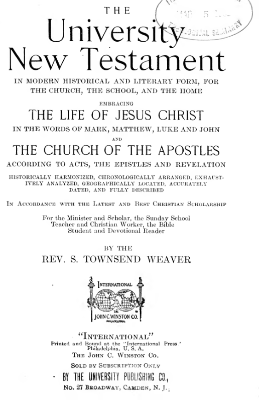 The university New Testament cover