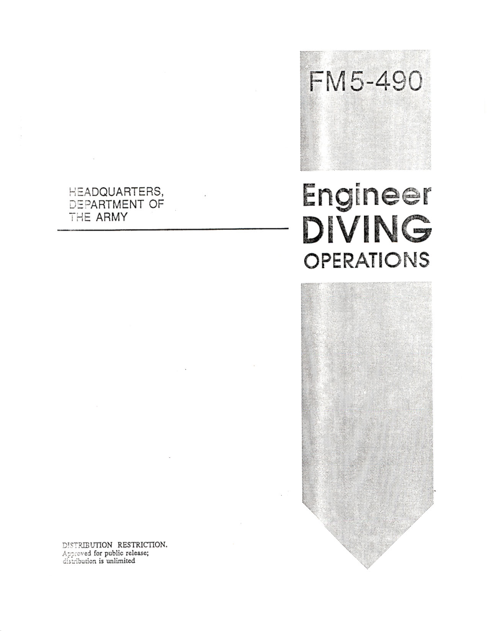 US Army - Engineer Diving Operations FM 5-490 cover