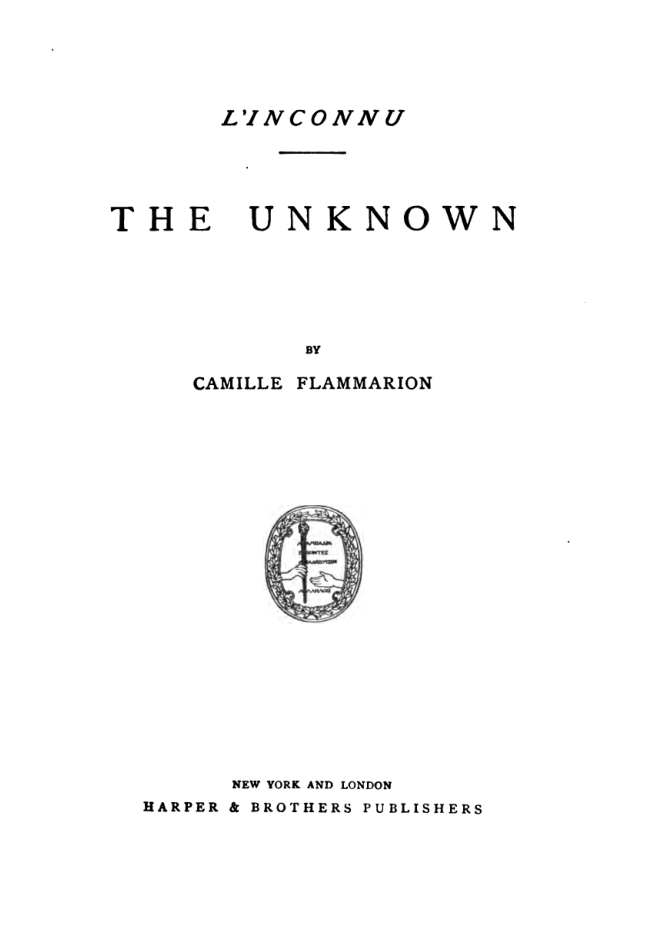 L'Inconnu The Unknown - C Flammarion cover