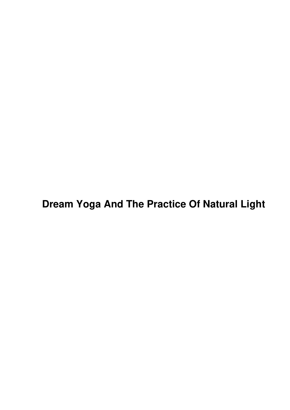 Dream Yoga cover