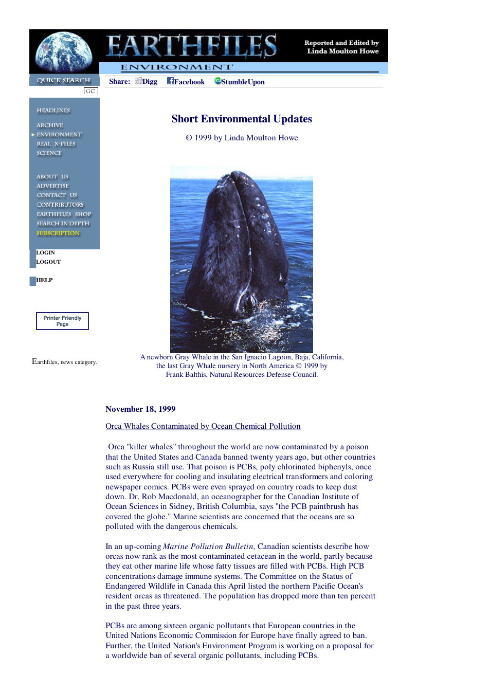 11 18 1999 Short Environmental Updates cover