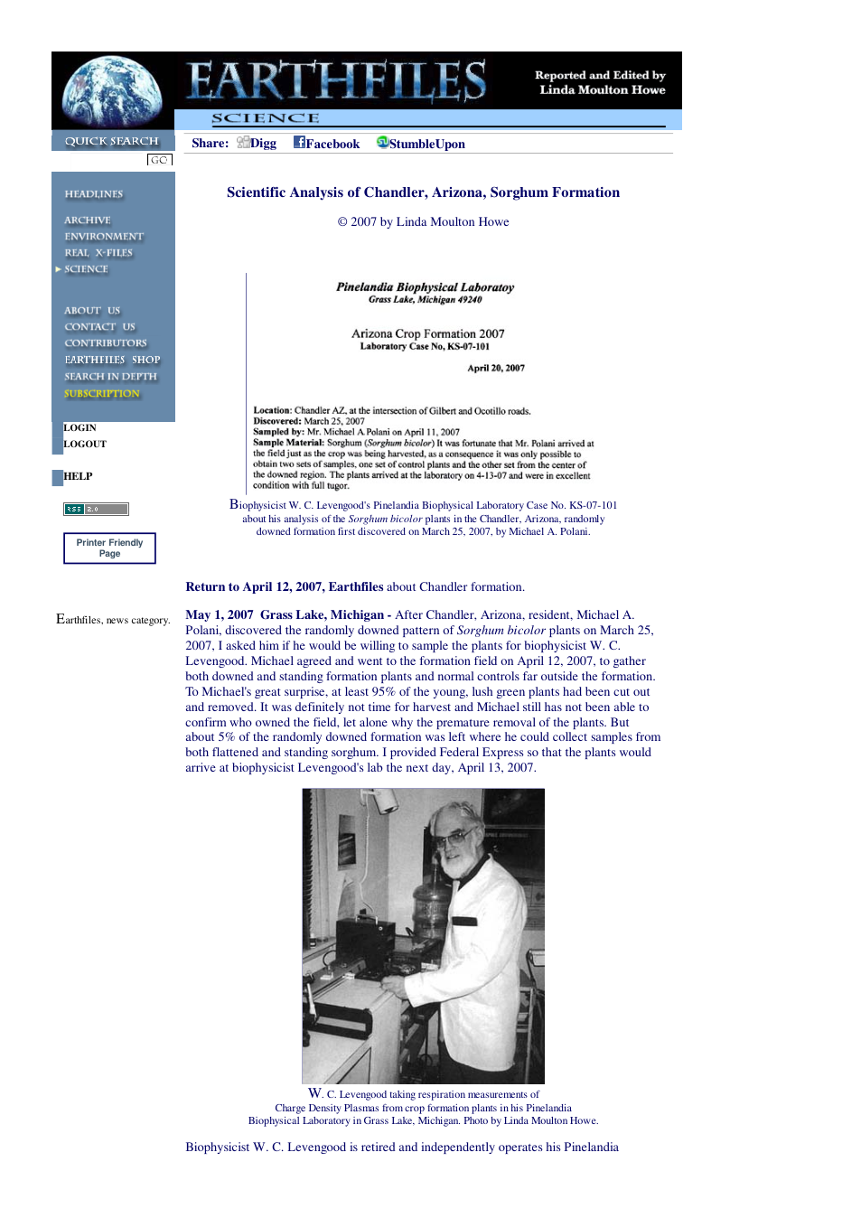 05 01 2007 Scientific Analysis of Chandler, Arizona, Sorghum Formation cover