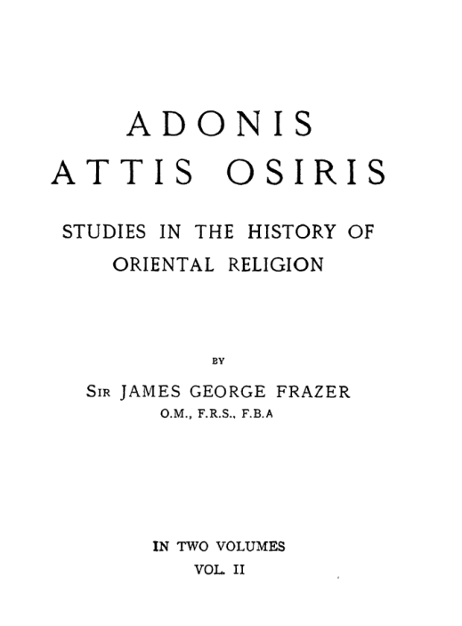 Adonis Attis Osiris Vol II - J Frazer cover