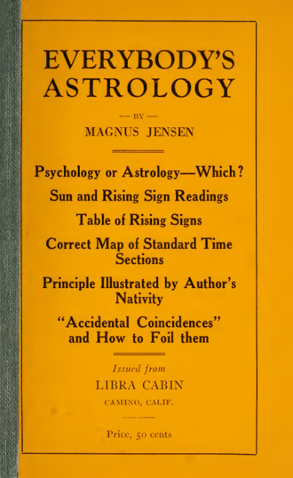 Everybody's Astrology - M Jensen (1922) cover
