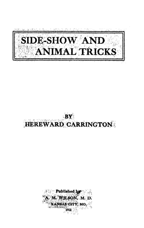 Side-show and Animal Tricks cover