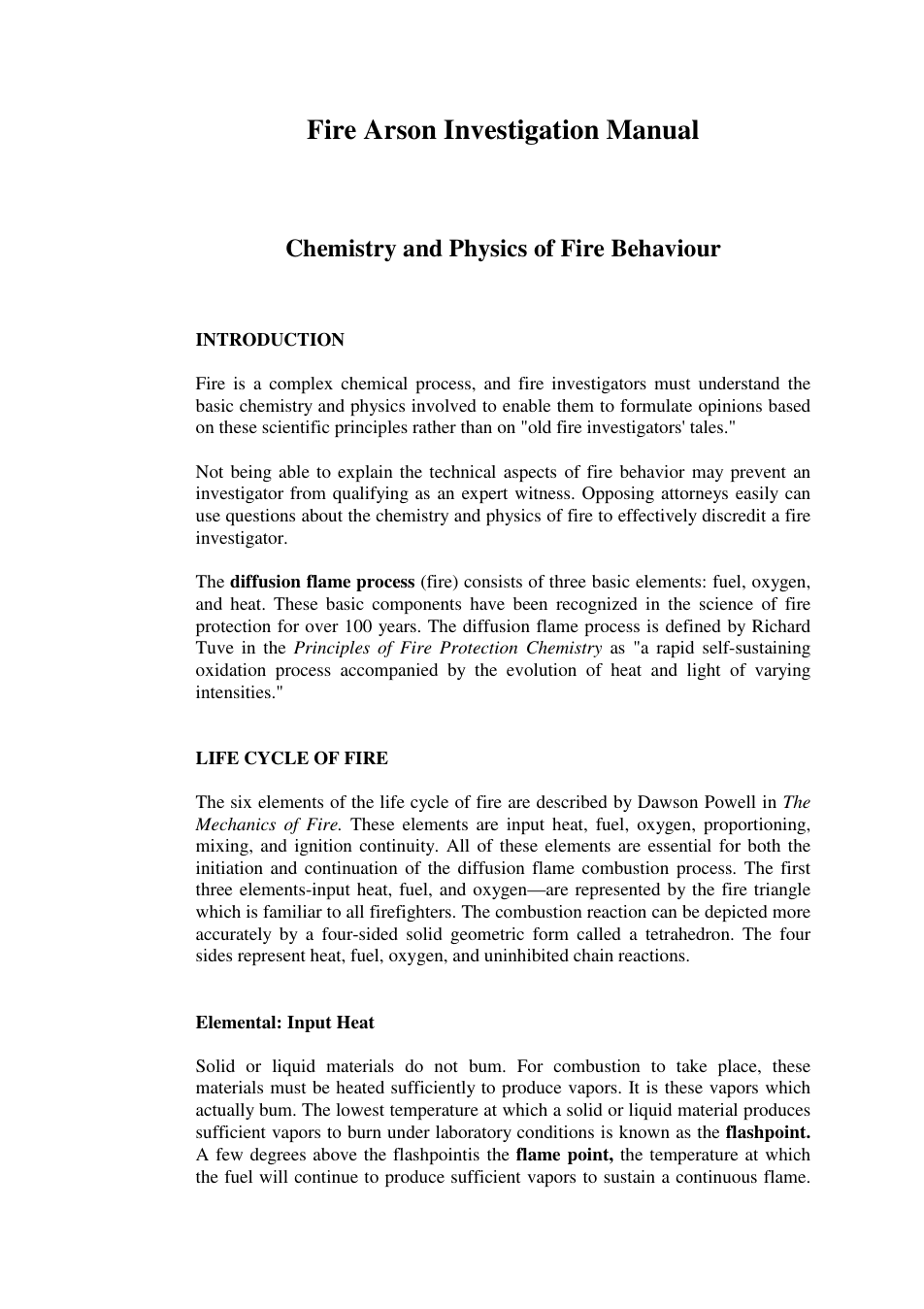 Fire Arson Investigation Manual cover