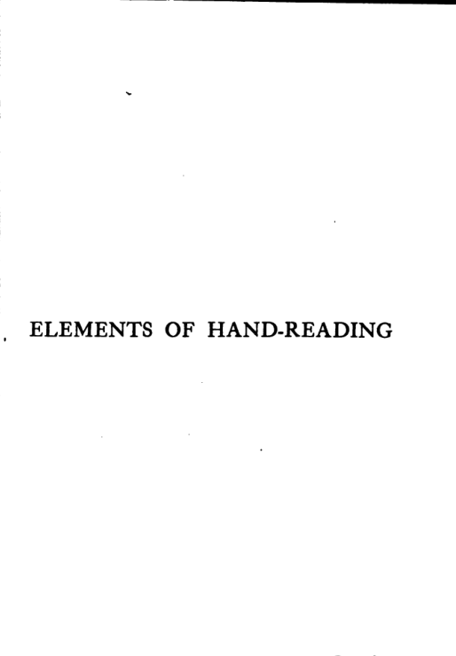 Elements of Hand Reading - Phanos cover