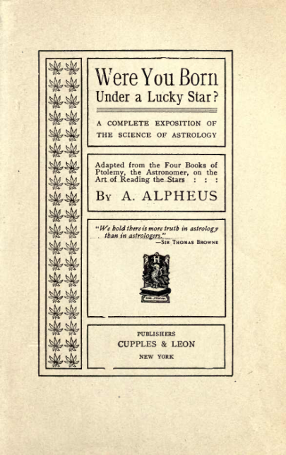 Were You Born Under A Lucky Star - A Alpheus cover