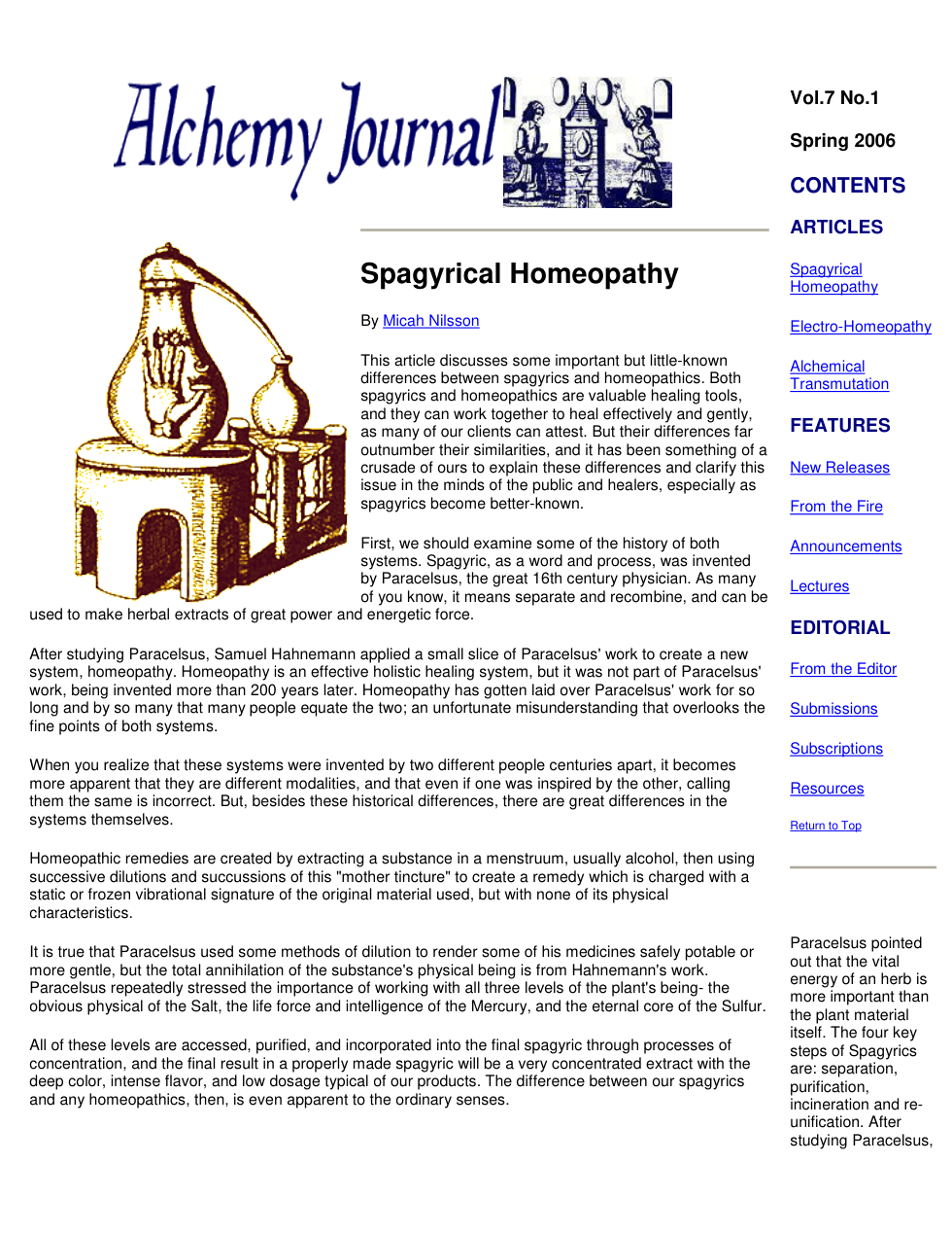 Alchemy Journal Vol.7 No.1 cover