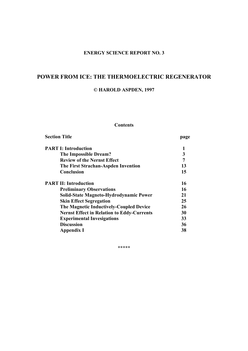 Power From Ice - The Thermoelectric Regenerator cover