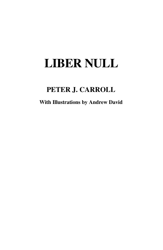 Peter Carroll - Liber Null cover