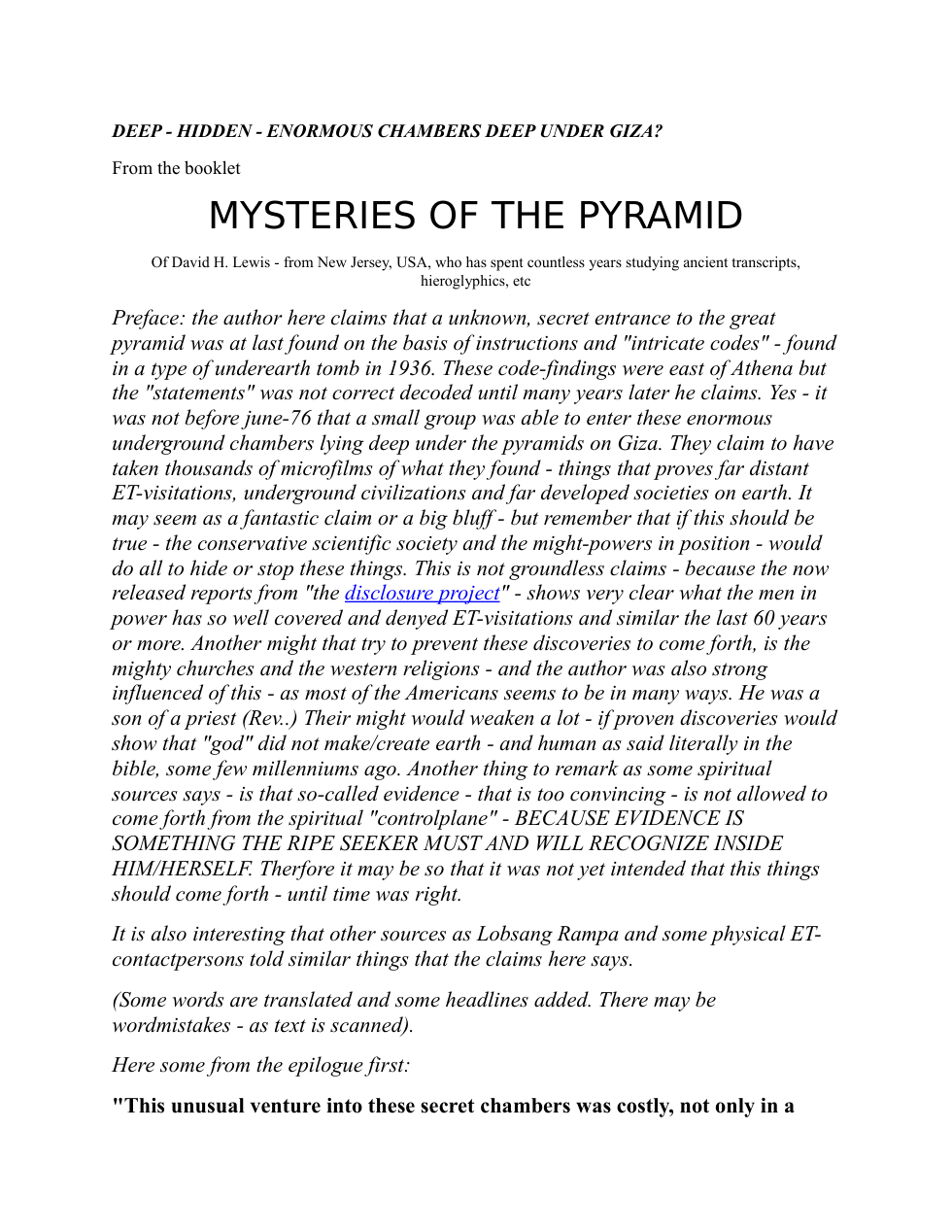 Mysteries Of The Pyramid cover