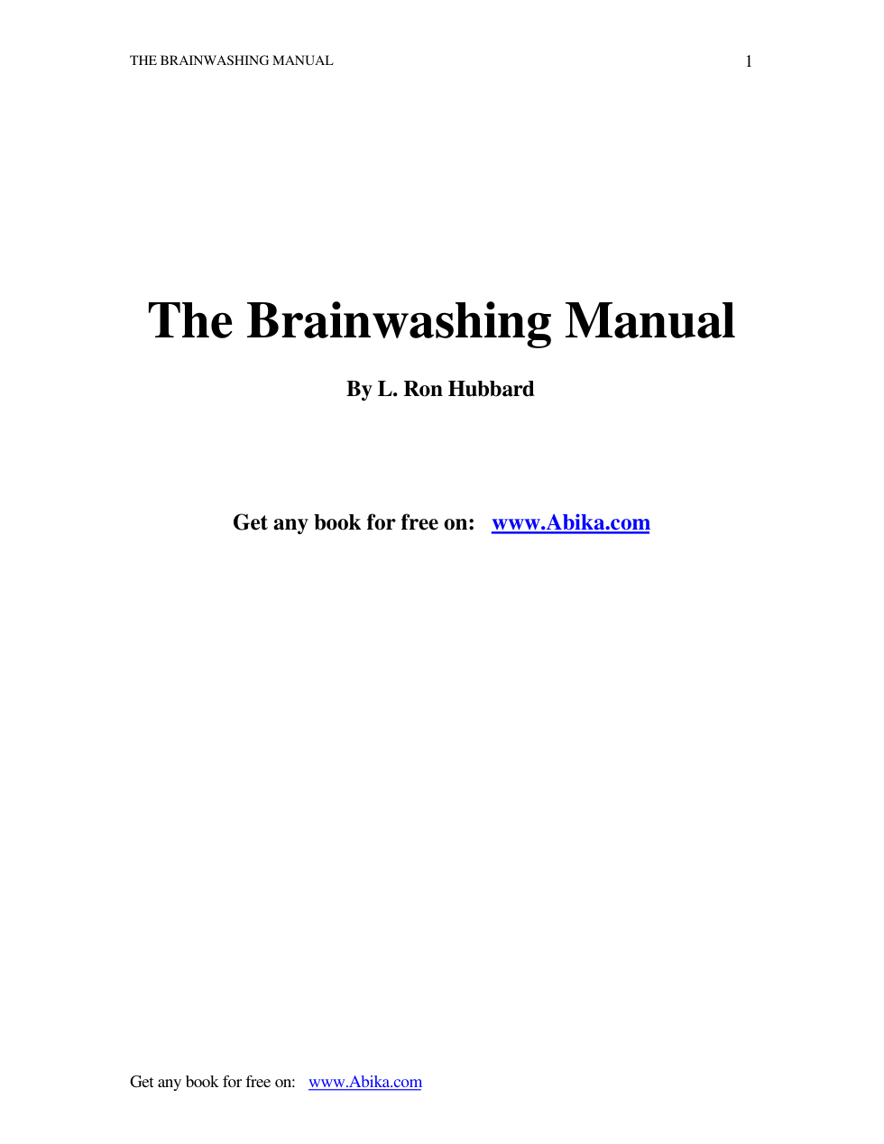 Brainwashing Manual. cover
