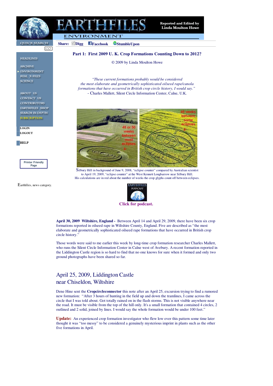 04 30 2009 Part 1 First 2009 U. K. Crop Formations Counting Down to 2012 cover