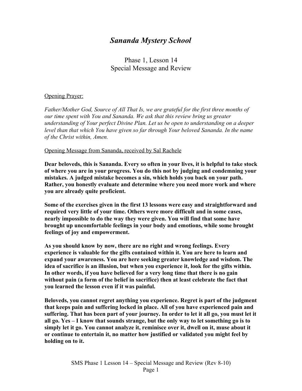 SMS Phase 1 Lesson 14 - Special Message and Review cover