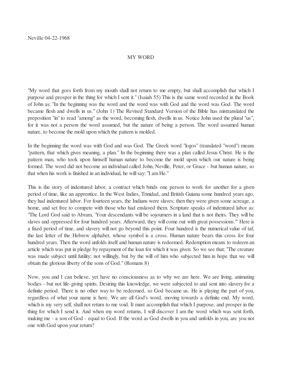 1968.04.22, My Word cover